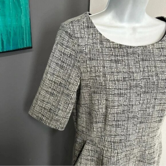 Lands' End Women’s 6 Midi Dress Pockets Black White Office Business Professional - Picture 3 of 12